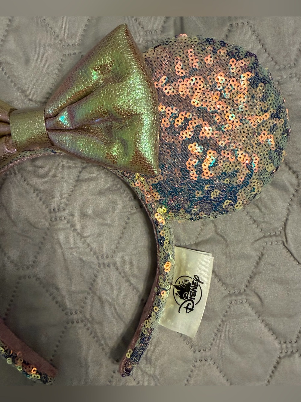 Disney Iridescent Sequin Minnie Ears Headband - Multicolor Pink Gold Green - Picture 3 of 8